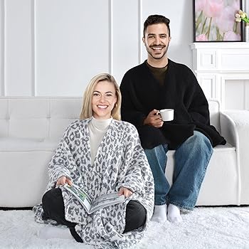 Amazon.com: JOOJA Super Soft Feather Yarn Wearable Blanket